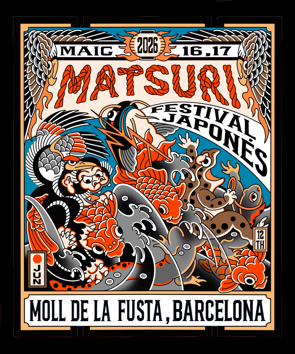 Cartel Matsuri Festival Japponés. Mayo 16 y 17 2026. Doce edición. Moll de la Fusta. Barcelona